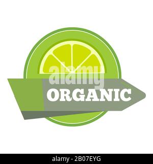 Organic natural fruit juice label template. Logo fresh food, vector illustration Stock Vector