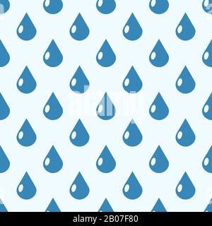 Vector rain seamless background in blue and white color illustration Stock Vector