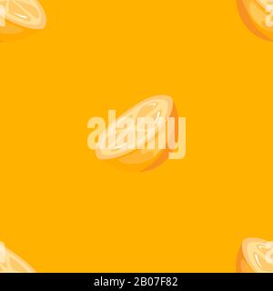 Vector bright orange seamless pattern. Citrus background with fruit illustration Stock Vector