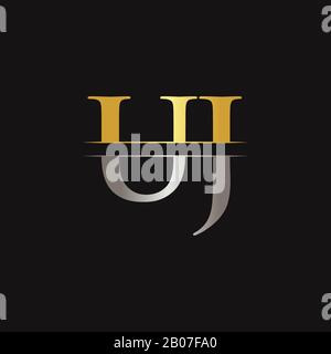 Initial Letter UJ Logo Design Vector Template. UJ Letter Logo Design Stock Vector
