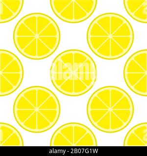 Vector bright lemon slices seamless pattern. Background healthy vitamin illustration Stock Vector