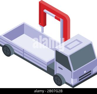 Crane tow truck icon, isometric style Stock Vector