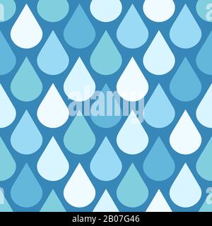 Elegant vector water drops seamless background. Pattern with water rain illustration Stock Vector