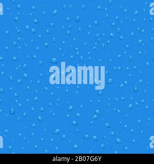 Transparent water drops vector seamless pattern. Background with dew illustration Stock Vector