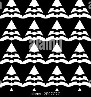 Vector abstract geometric seamless pattern in black and white. Simple background illustration Stock Vector