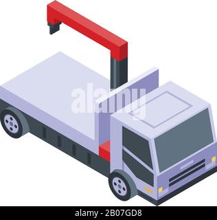 Tow truck service icon, isometric style Stock Vector