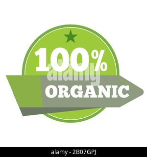 Green organic natural eco label warranty and quality. Vector illustration Stock Vector