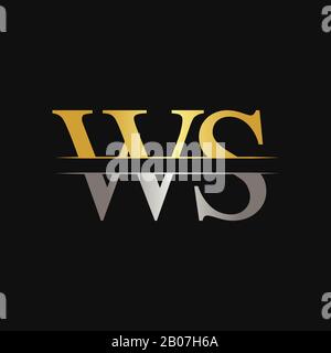 Creative letter WS Logo Design Vector Template. Initial Luxury Letter ...