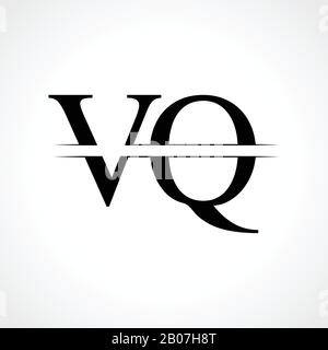 Creative Letter VQ Logo Vector Template With Black Color. VQ Logo Design Stock Vector