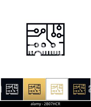 Circuit board icon. Technology scheme symbol flat vector illustration ...