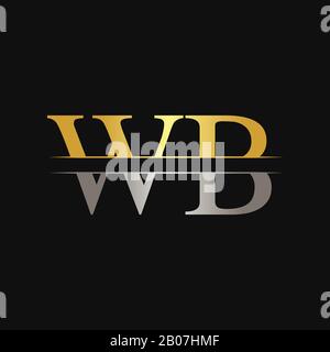 Initial WB Letter Linked Logo. Creative Letter WB Logo Design Vector Template Stock Vector