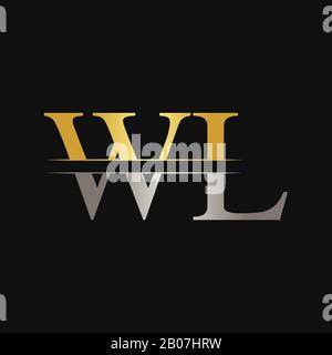 Initial WL Letter Linked Logo. Creative Letter WL Logo Design Vector Template Stock Vector