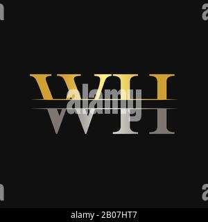 Initial WH Letter Linked Logo. Creative Letter WH Logo Design Vector Template Stock Vector