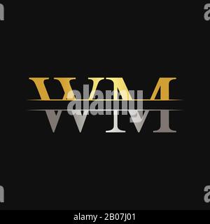 Initial WM Letter Linked Logo. Creative Letter WM Logo Design Vector Template Stock Vector