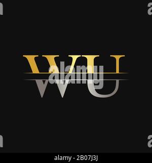 Initial WU Letter Linked Logo. Creative Letter WU Logo Design Vector Template Stock Vector