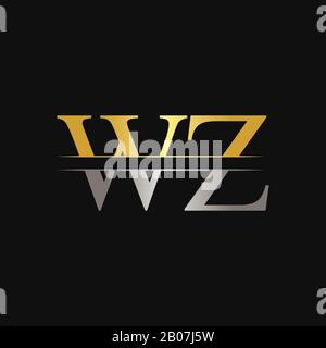 Initial WZ Letter Linked Logo. Creative Letter WZ Logo Design Vector Template Stock Vector
