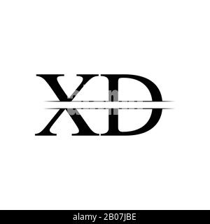 XD initial logo Capital Letters black background Stock Vector