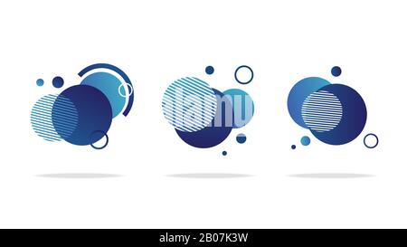 Set of round abstract badges, icons or shapes  Stock Vector