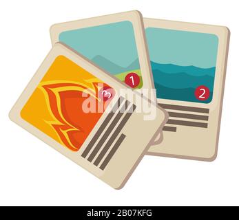 Playing cards for board game, children toys and entertainment Stock Vector
