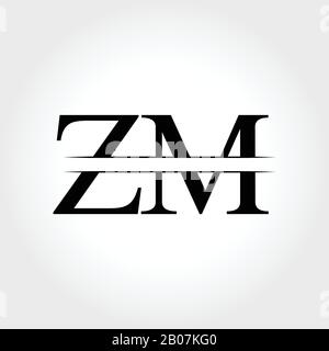 Initial ZM Logo Design Vector Template. Creative Letter ZM Business Logo Vector Illustration Stock Vector