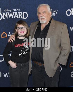 Los Angeles, USA. 18th Feb 2020. John Ratzenberger arrives at the Disney And Pixar's ONWARD World Premiere held at the El Capitan Theatre in Hollywood, CA on Tuesday, ?February 18, 2020.  (Photo By Sthanlee B. Mirador/Sipa USA) Credit: Sipa USA/Alamy Live News Stock Photo