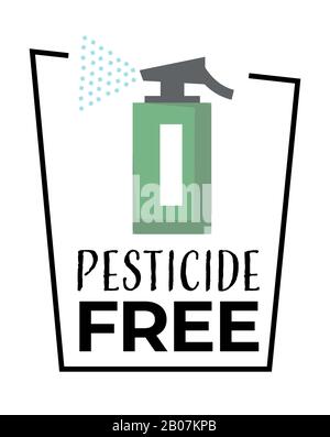 Organic food, pesticide free product isolated icon Stock Vector