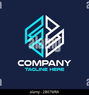 Modern letter F in hexagon logo.Vector illustration. Stock Vector