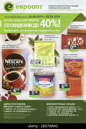 Advertising leaflet store "Evroopt". Stock Photo