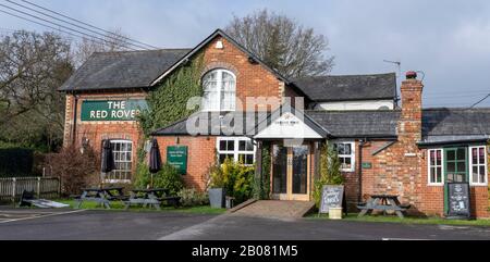 The Red Rover public house - a Greene King public house - Salisbury Road, West Wellow, Hampshire, England, UK Stock Photo