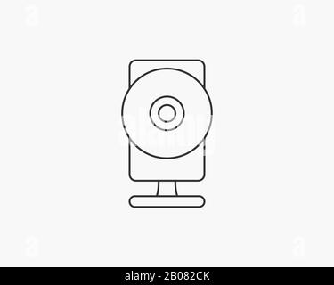 Camera, webcam icon. Vector illustration, flat design. Stock Vector