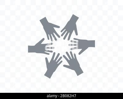 Volunteer hand group icon. Vector illustration, flat design. Stock Vector