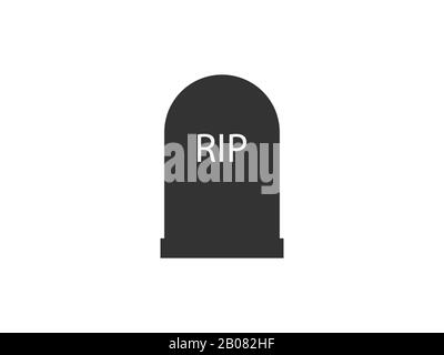 Gravestone, graveyard, rip icon. Vector illustration, flat design. Stock Vector