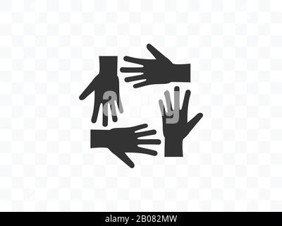 Volunteer hand group icon. Vector illustration, flat design. Stock Vector