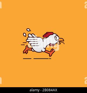 Running chicken vector illustration for Poultry Day on March19th ...
