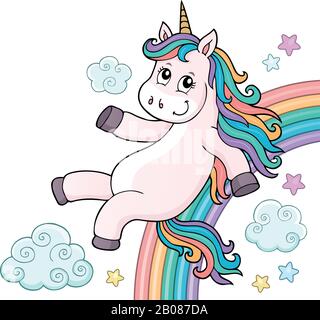 Cute unicorn topic image 6 - eps10 vector illustration. Stock Vector