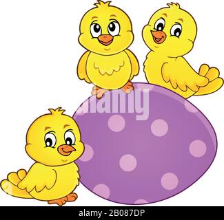 Cute chickens topic image 6 - eps10 vector illustration. Stock Vector