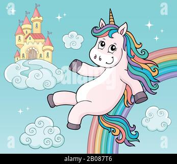 Cute unicorn topic image 5 - eps10 vector illustration. Stock Vector