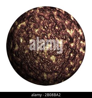 brown planet isolated and add clipping path. 3d illustration design. Stock Photo
