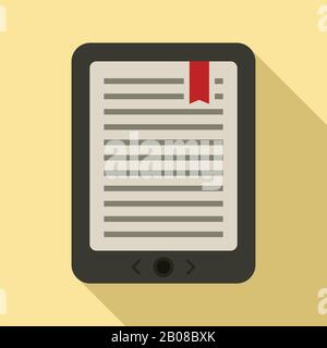 Mobile ebook icon. Flat illustration of mobile ebook vector icon for web design Stock Vector