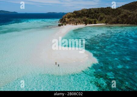 Ditaytayan island in the philippines, coron province. Aerial shot from drone about vacation,travel and tropical places Stock Photo