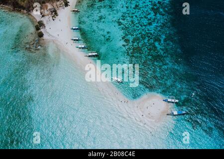 Ditaytayan island in the philippines, coron province. Aerial shot from drone about vacation,travel and tropical places Stock Photo