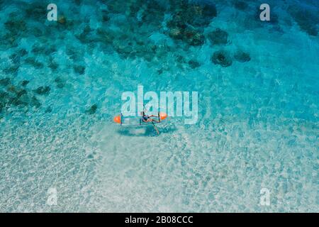 Ditaytayan island in the philippines, coron province. Aerial shot from drone about vacation,travel and tropical places Stock Photo