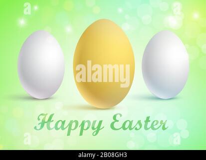 Set of traditional eggs on a festive background  Stock Vector