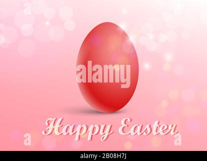 Red egg on a festive background  Stock Vector