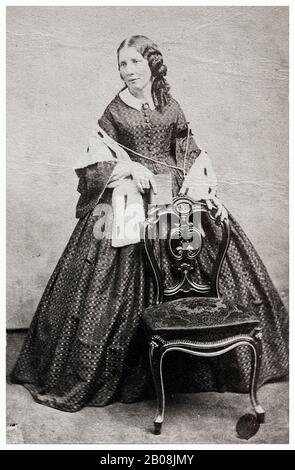 Harriet Beecher Stowe (1811-1896), novelist, abolitionist, portrait photograph, circa 1865 Stock Photo