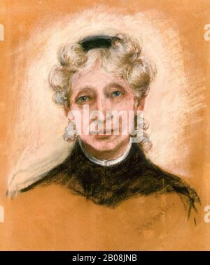 Harriet Beecher Stowe (1811-1896), author, abolitionist, portrait drawing by Dora Wheeler Keith, 1890 Stock Photo