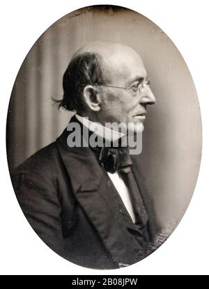 William Lloyd Garrison (1805-1879), Abolitionist, portrait photograph by Southworth & Hawes, circa 1851 Stock Photo