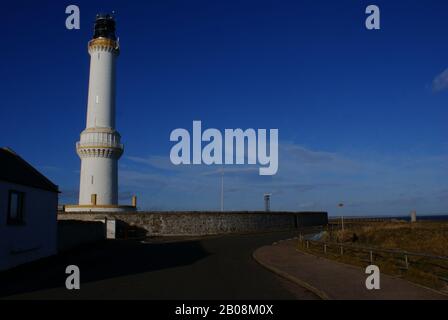 Aberdeen Lighthouse, Nigg Bay Aberdeen Stock Photo