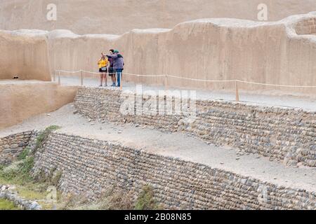 at Chan Chan archaeological world heritage site near Trujillo in northern Peru Stock Photo