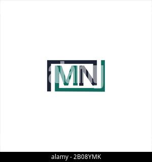 Initial letter mn or nm logo vector design template Stock Vector